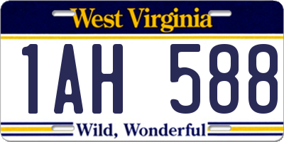 WV license plate 1AH588