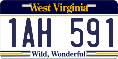 WV license plate 1AH591