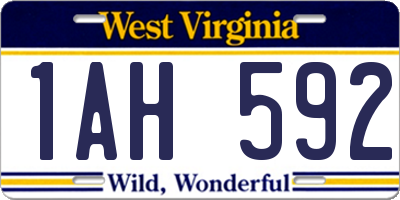 WV license plate 1AH592