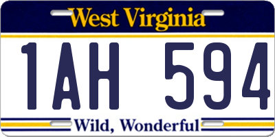 WV license plate 1AH594