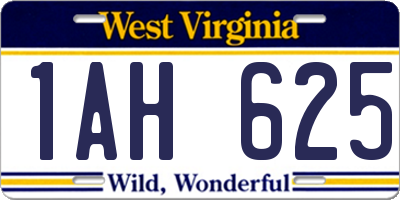 WV license plate 1AH625