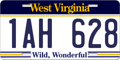 WV license plate 1AH628