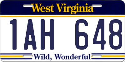 WV license plate 1AH648