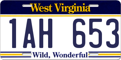 WV license plate 1AH653