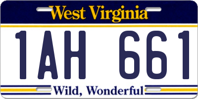 WV license plate 1AH661