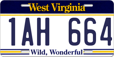 WV license plate 1AH664