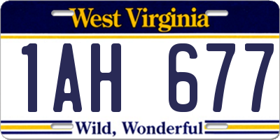 WV license plate 1AH677