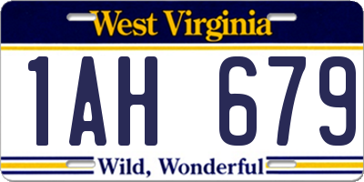 WV license plate 1AH679