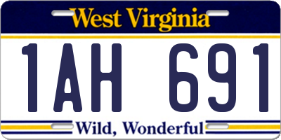 WV license plate 1AH691