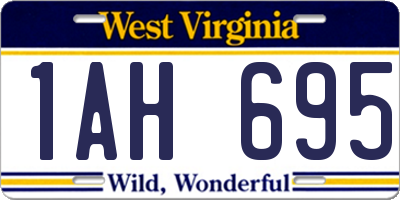 WV license plate 1AH695