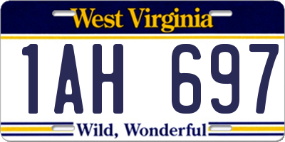 WV license plate 1AH697