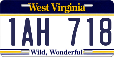 WV license plate 1AH718