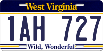 WV license plate 1AH727