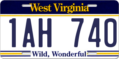 WV license plate 1AH740