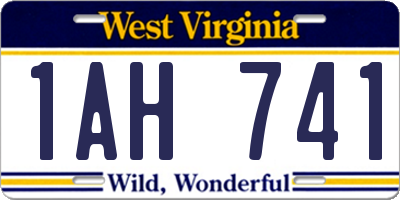 WV license plate 1AH741
