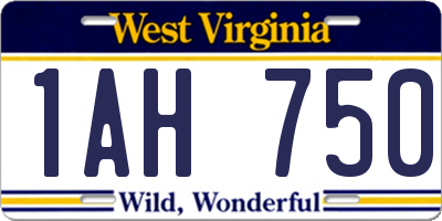 WV license plate 1AH750