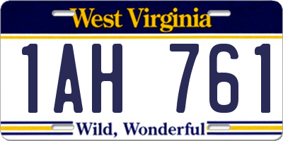 WV license plate 1AH761