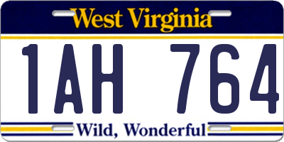 WV license plate 1AH764