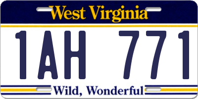 WV license plate 1AH771