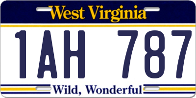 WV license plate 1AH787