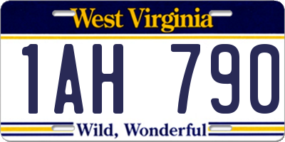 WV license plate 1AH790