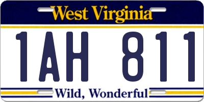 WV license plate 1AH811