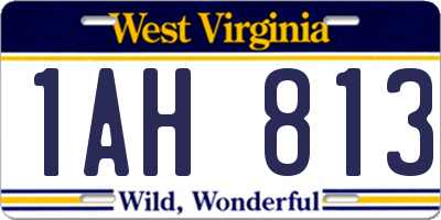 WV license plate 1AH813