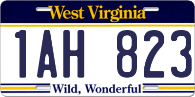 WV license plate 1AH823