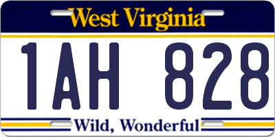 WV license plate 1AH828