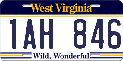 WV license plate 1AH846