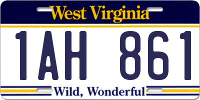 WV license plate 1AH861