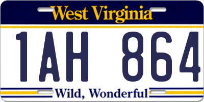 WV license plate 1AH864