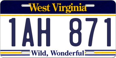 WV license plate 1AH871