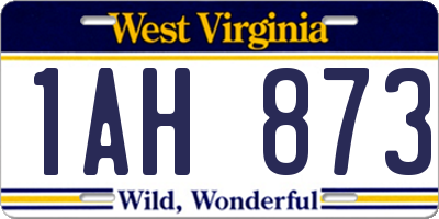 WV license plate 1AH873