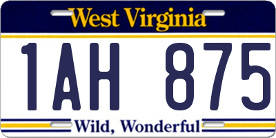 WV license plate 1AH875