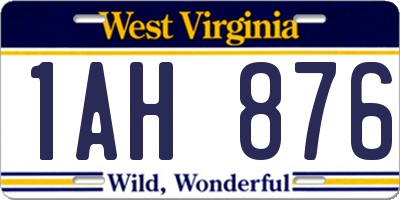 WV license plate 1AH876