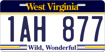 WV license plate 1AH877