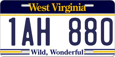 WV license plate 1AH880