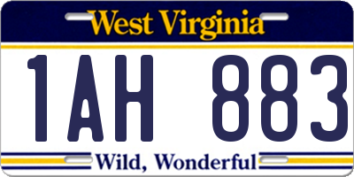 WV license plate 1AH883