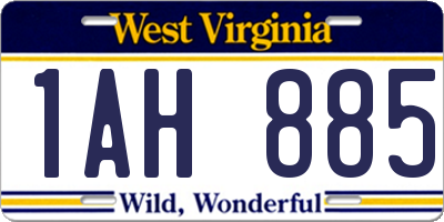 WV license plate 1AH885