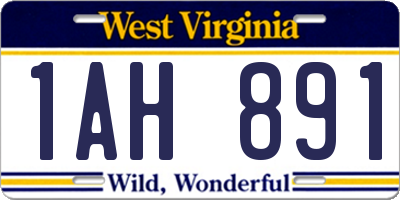 WV license plate 1AH891