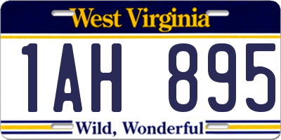 WV license plate 1AH895