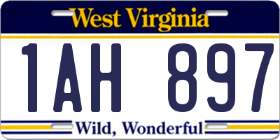 WV license plate 1AH897