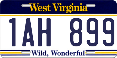 WV license plate 1AH899