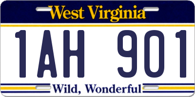 WV license plate 1AH901