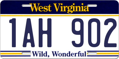 WV license plate 1AH902