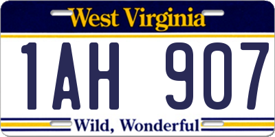 WV license plate 1AH907