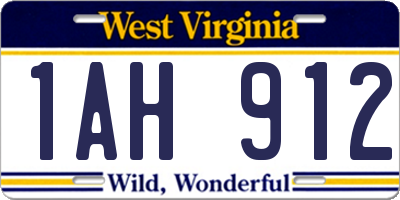 WV license plate 1AH912