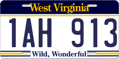 WV license plate 1AH913