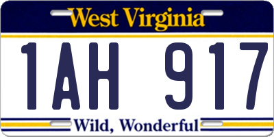 WV license plate 1AH917